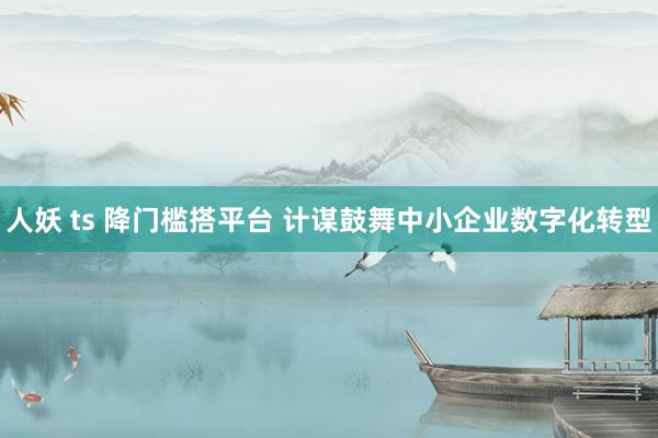 人妖 ts 降门槛搭平台 计谋鼓舞中小企业数字化转型