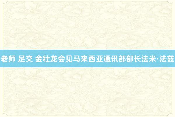 老师 足交 金壮龙会见马来西亚通讯部部长法米·法兹