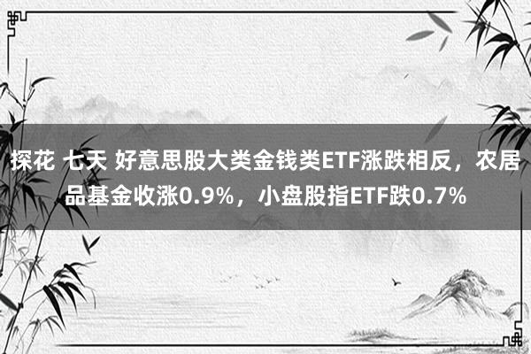 探花 七天 好意思股大类金钱类ETF涨跌相反，农居品基金收涨0.9%，小盘股指ETF跌0.7%