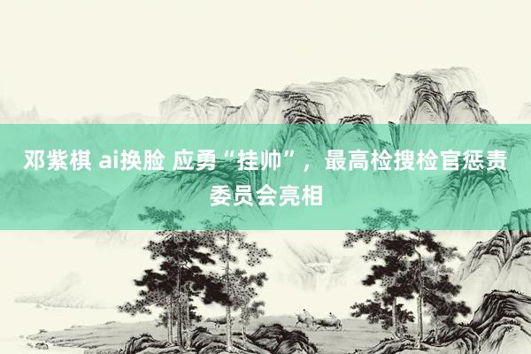 邓紫棋 ai换脸 应勇“挂帅”，最高检搜检官惩责委员会亮相