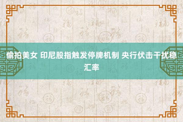 偷拍美女 印尼股指触发停牌机制 央行伏击干扰稳汇率