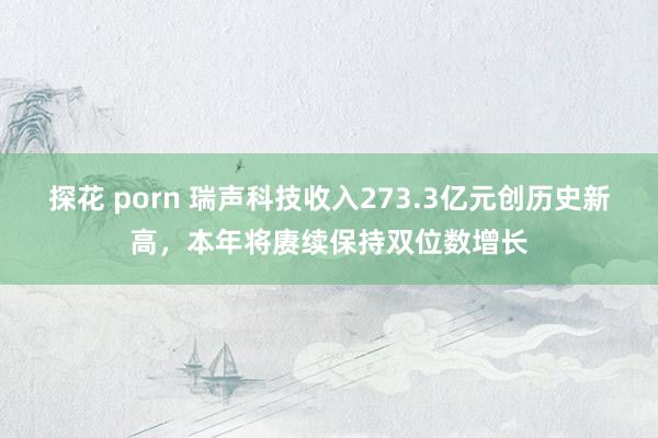 探花 porn 瑞声科技收入273.3亿元创历史新高，本年将赓续保持双位数增长