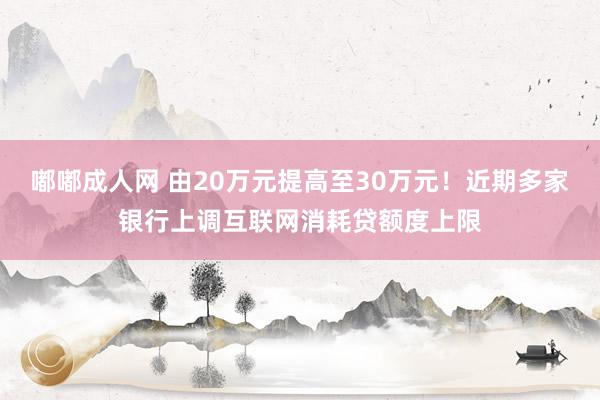 嘟嘟成人网 由20万元提高至30万元！近期多家银行上调互联网消耗贷额度上限