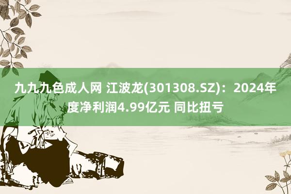 九九九色成人网 江波龙(301308.SZ)：2024年度净利润4.99亿元 同比扭亏