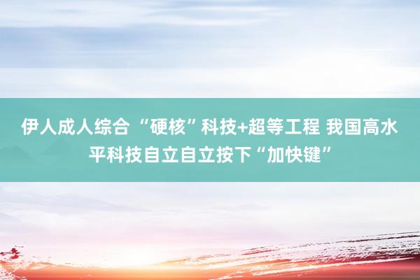 伊人成人综合 “硬核”科技+超等工程 我国高水平科技自立自立按下“加快键”