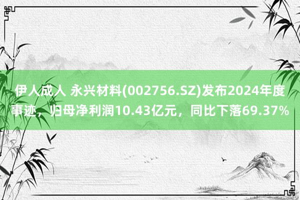 伊人成人 永兴材料(002756.SZ)发布2024年度事迹，归母净利润10.43亿元，同比下落69.37%