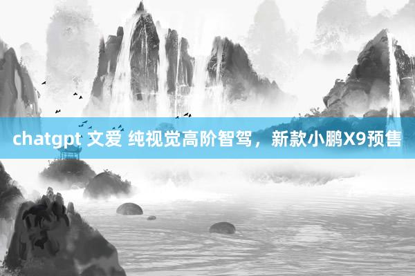 chatgpt 文爱 纯视觉高阶智驾，新款小鹏X9预售