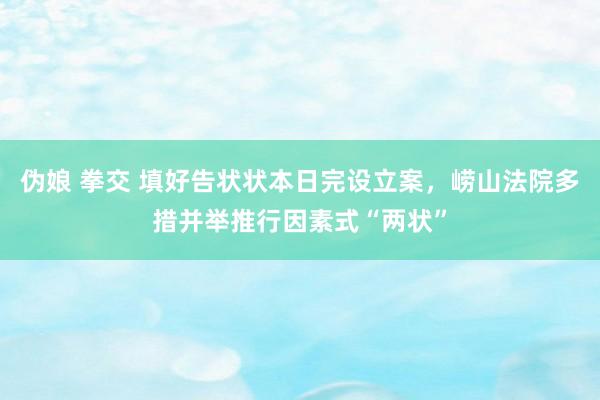 伪娘 拳交 填好告状状本日完设立案，崂山法院多措并举推行因素式“两状”