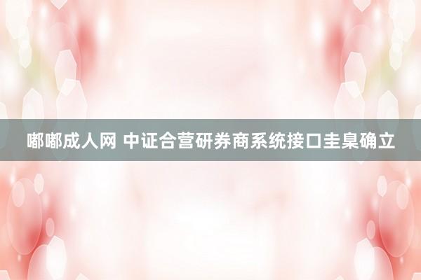 嘟嘟成人网 中证合营研券商系统接口圭臬确立
