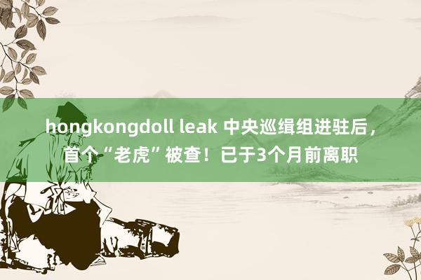 hongkongdoll leak 中央巡缉组进驻后，首个“老虎”被查！已于3个月前离职